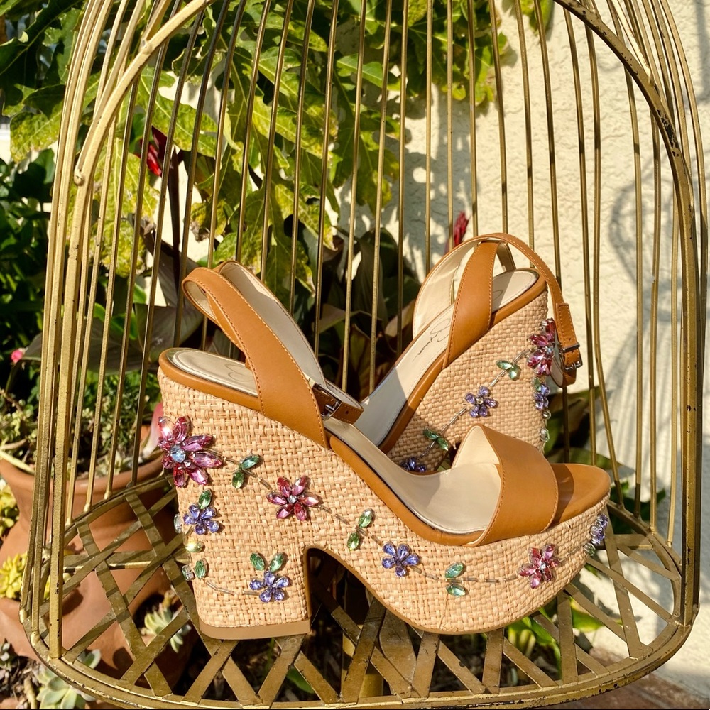 Jessica Simpson “Flower Jewels” Wedge